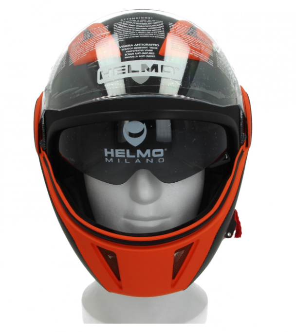 Helmo Milano Volstraalhelm, FuoriRotta Premium, zwart, oranje, mat