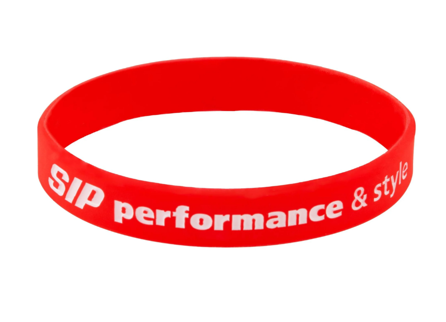 Rubberen band "SIP performance & style" voor spatbordnippel, rood