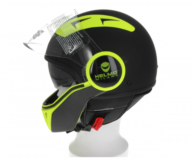 Helmo Milano Volstraalhelm, FuoriRotta Premium, zwart, geel, mat