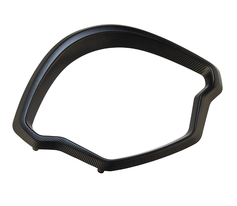 Decoratieve ring snelheidsmeter voor Vespa GTS/GTS Super 125/300cc (`22-), aluminium, zwart geanodiseerd