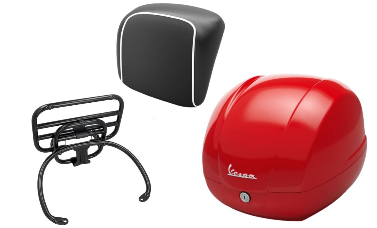 Topkofferset 36L rode draak (894), bagagerek zwart voor Vespa GTS 125/300/310