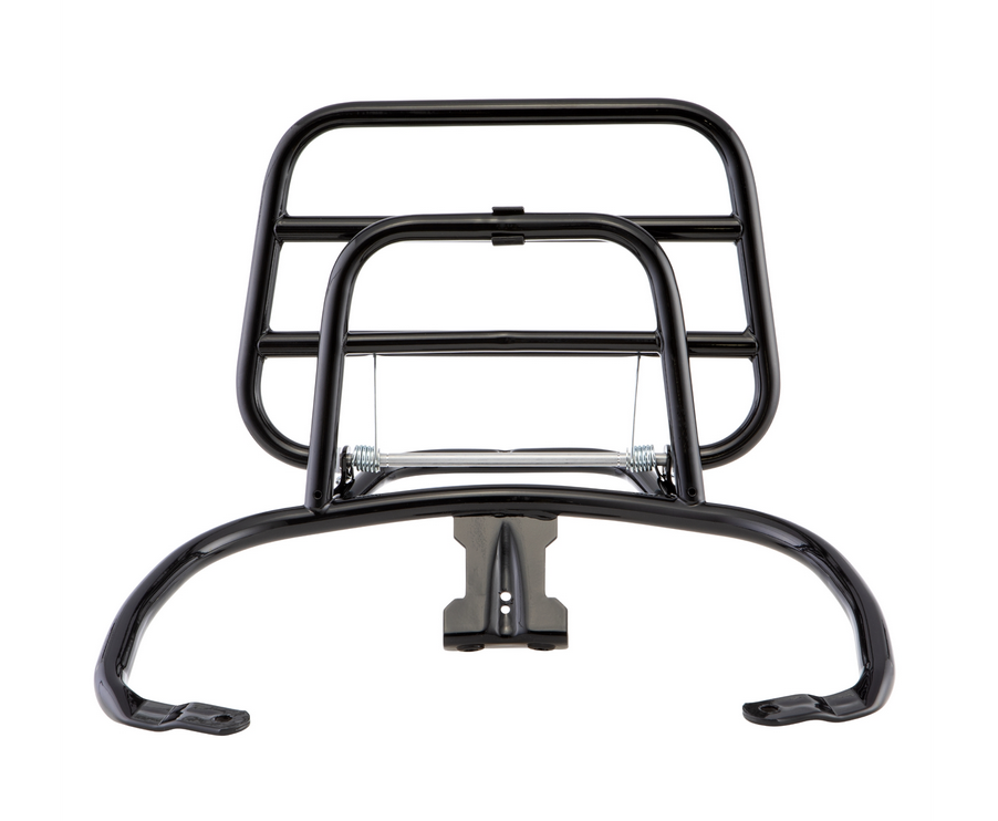 Bagagerek achteraan voor Vespa Primavera /Sprint 50-150ccm, opvouwbaar, glanzend zwart