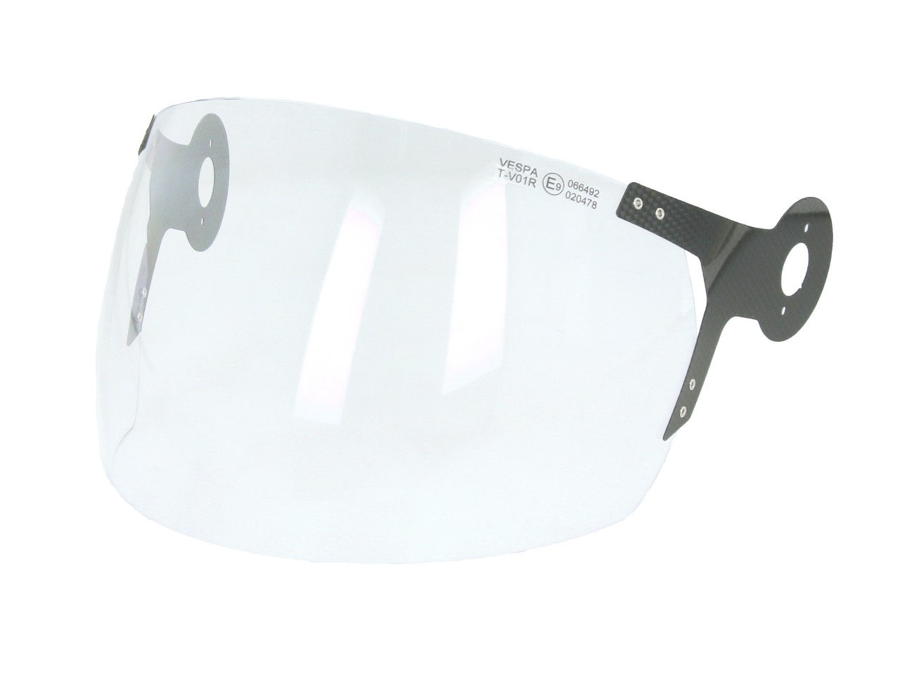 Helmscherm, transparant, met carbonhouder voor Vespa-helm Argentario, Officina 8