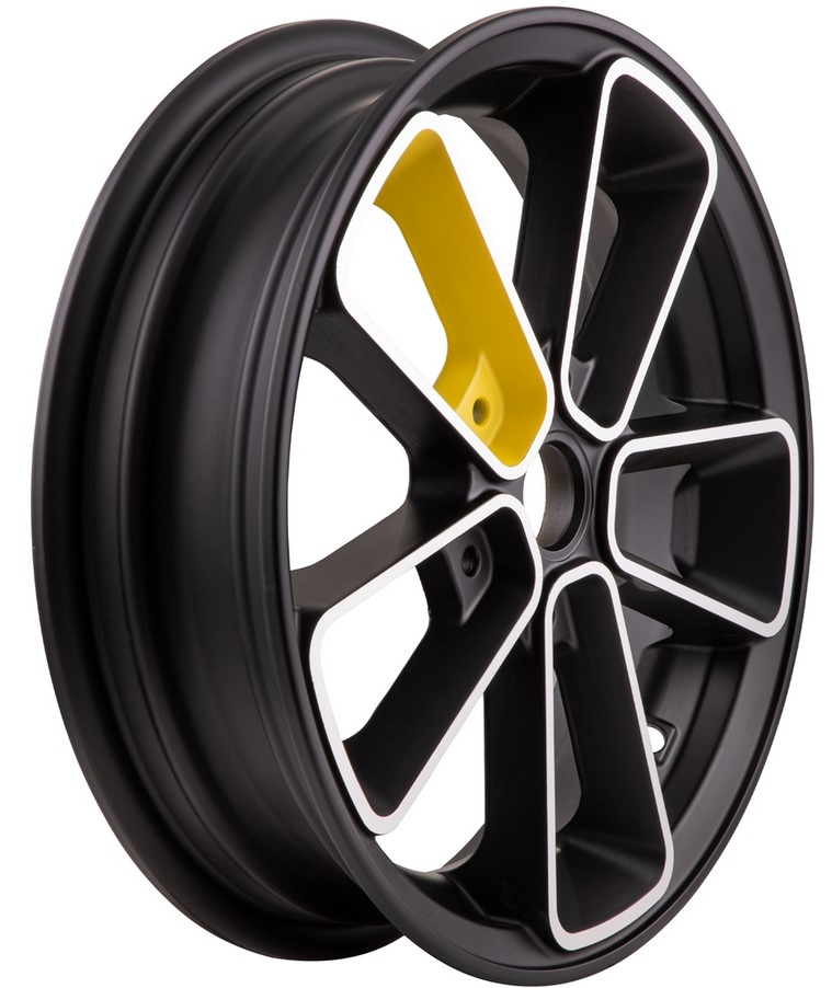 Velg voor/achter 12" voor Vespa GTS/GTS Super/GTV/GT 60/GT/GT L 125-300cc, zwart/geel