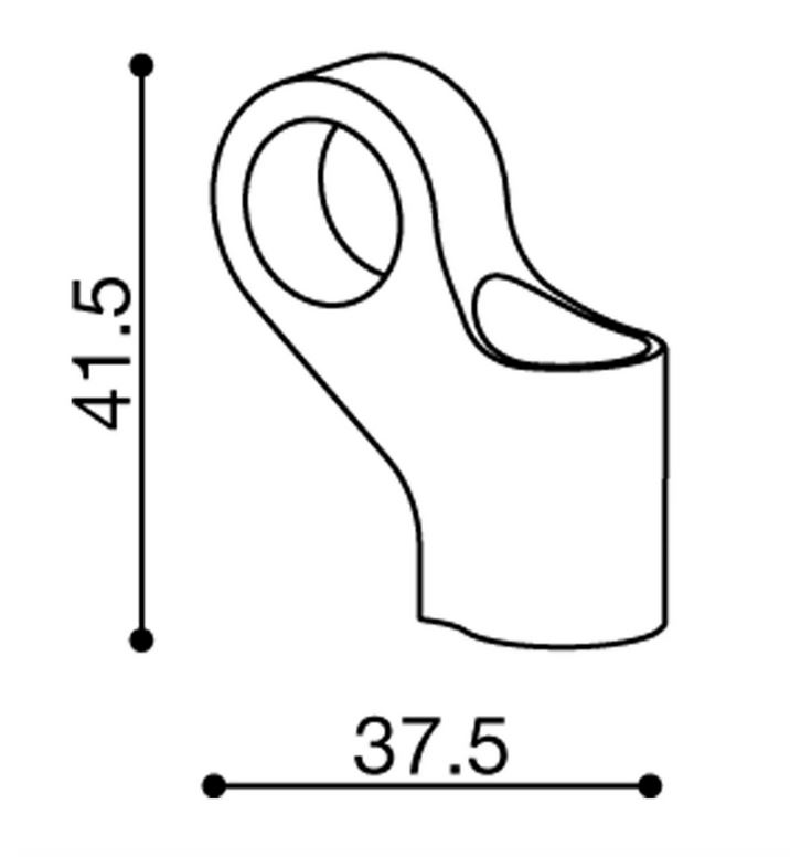 Spiegeladapter RIZOMA "Side Mount" L 42,5 mm voor Vespa, zwart geanodiseerd