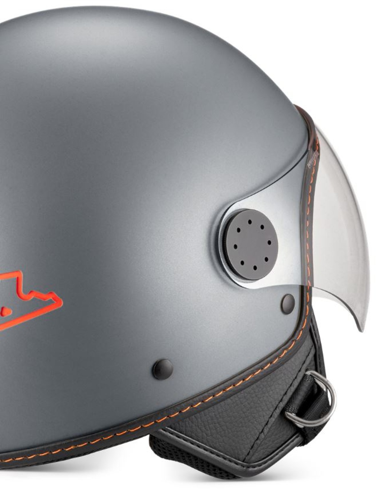 Vespa jethelm, Vespa vizier LangHe, grijs/titaan (707/C)
