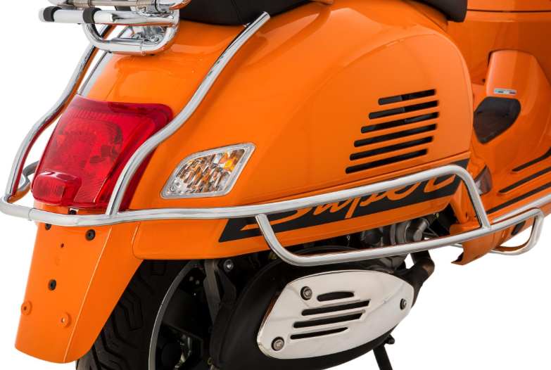 Crashbar zijafdekking achter voor Vespa GTS /GTS Super /GTV /GT 60, 125-300ccm, chroom