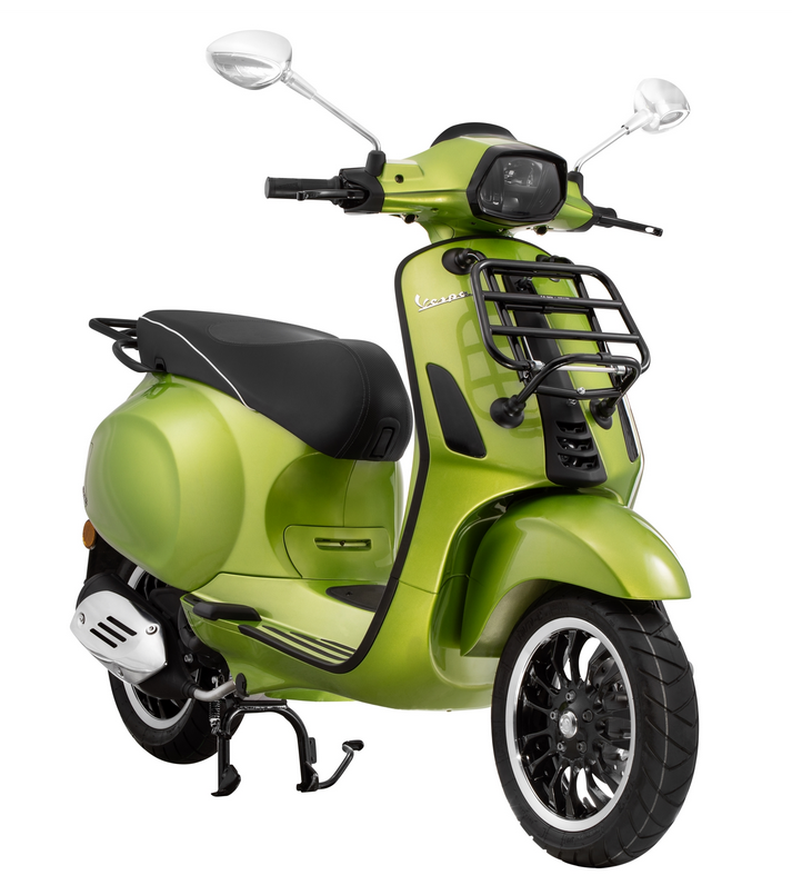 Bagagerek achteraan voor Vespa Primavera /Sprint /Elettrica 50-150ccm, glanzend zwart