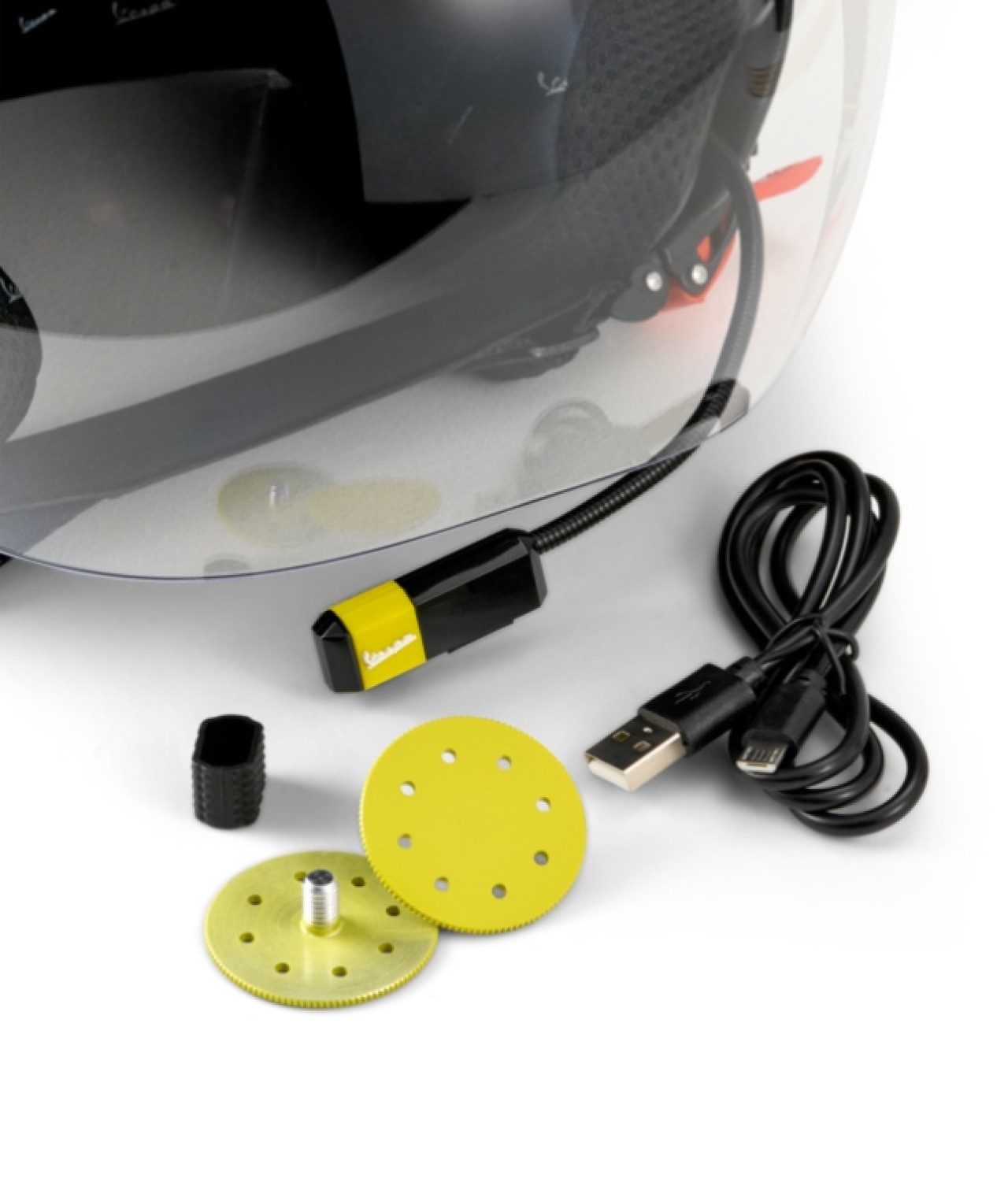 Vespa Jet Helmvizier 4.0 Grigio Entusiasta Mat - Bluetooth