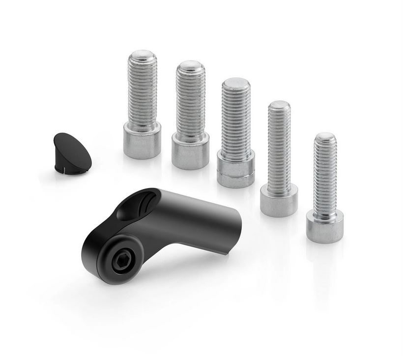 Spiegeladapter RIZOMA "Side Mount" L 58,5 mm voor Vespa, zwart geanodiseerd