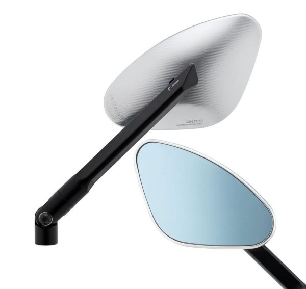 Spiegel RIZOMA Genesi links voor Vespa, zilver geanodiseerd