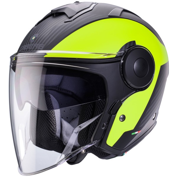 Caberg helm Soho Milano mat zwart/fluo geel