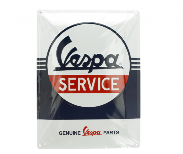 Vespa metalen bord Vespa Service, 30x40 mm