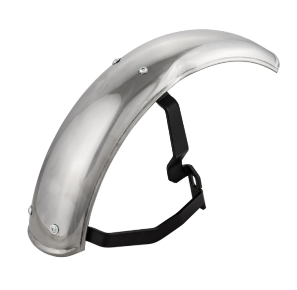 Spatbord 2.0 Garelli voor Vespa PX 80-200ccm, gepolijst roestvrij staal, beugel zwart