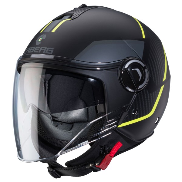 Caberg helm Riviera V4 X Geo mat-zwart/antraciet-fluo-geel