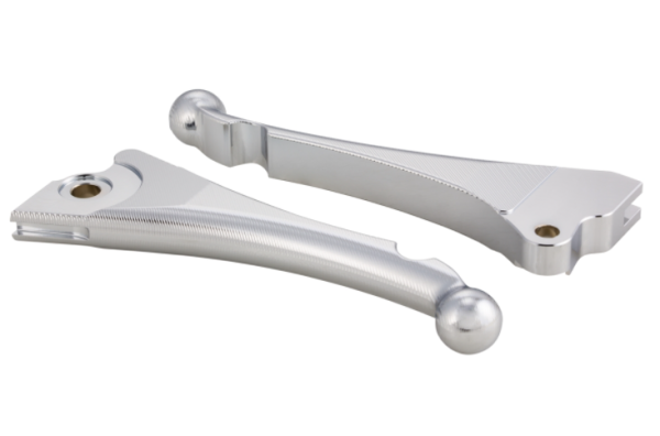 Sport remhendelset "Shorty 3D" links/rechts voor Vespa LX/LXV/S/Primavera/Sprint, zilver