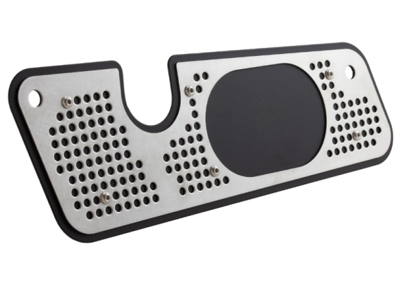 Uitlaatsierstuk schommelarm voor Vespa GTS/GTS Super/GTV/GT, zwart/zilver