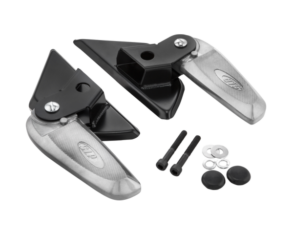 Voetsteunen rechts en links voor Vespa LX /LXV /S 50-150cc, zwart/zilver