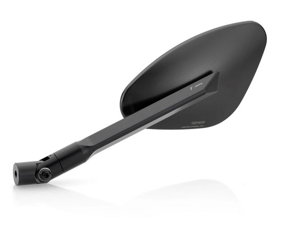 Spiegel RIZOMA Genesi links voor Vespa, zwart geanodiseerd