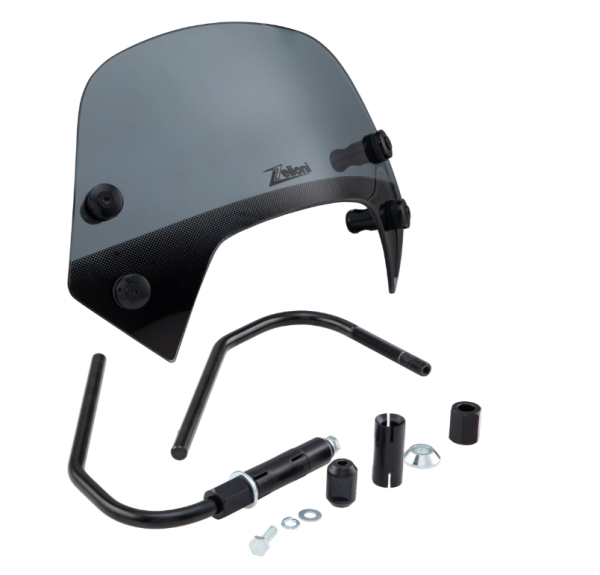 Flyscreen ZELIONI Racing voor Vespa Sprint 50-150cc 2T/4T, zwart getint