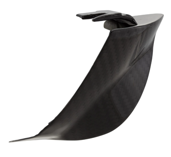 Eindstuk onderzijde links voor Vespa Primavera/Sprint 50-150ccm 2T/4T AC, Carbon