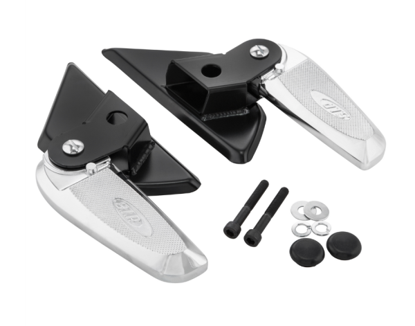 Voetsteunen rechts en links voor Vespa LX /LXV /S 50-150cc, zwart/chroom