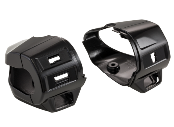 Afdek schakelaar unit, rechts/links, voor/achter voor Vespa Primavera/Sprint, glanzend zwart