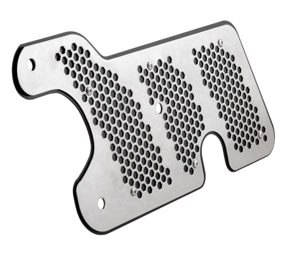 Uitlaatsierstuk schommelarm voor Vespa GTS/GTS Super 125/150cc 4T LC iGet (Euro4), zwart/zilver