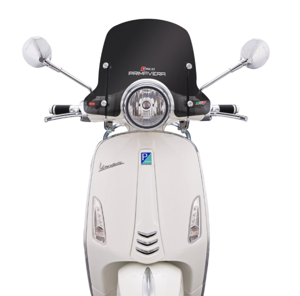 Voorruit FACO halfhoog voor Vespa Primavera /Elettrica 50-125ccm 2T/4T ('14-), zwart getint
