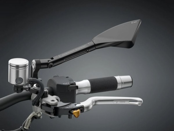 Spiegel RIZOMA "TOMOK" links voor Vespa, zwart geanodiseerd
