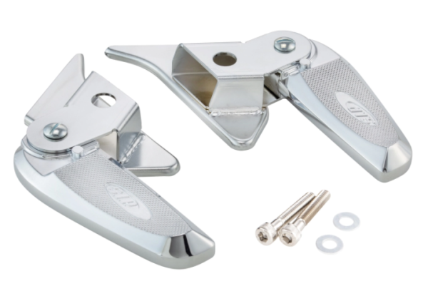 Voetsteunen rechts en links voor Vespa Primavera/Sprint 50-150cc 2T/4T AC, chroom/chroom
