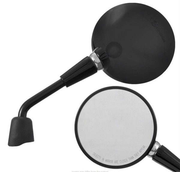 Spiegel Shorty, glanzend zwart, rechts en links voor Vespa Primavera / GTS HPE