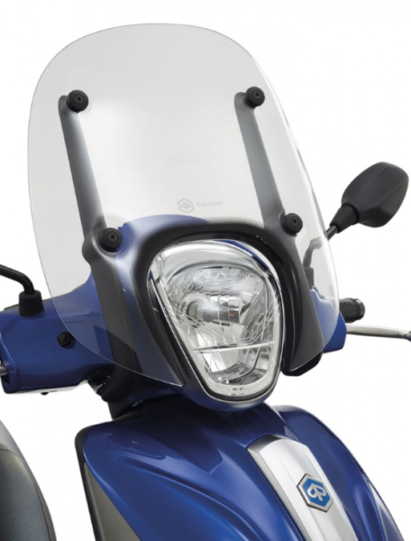 Sport windscherm compleet, transparant voor Medley Original Piaggio