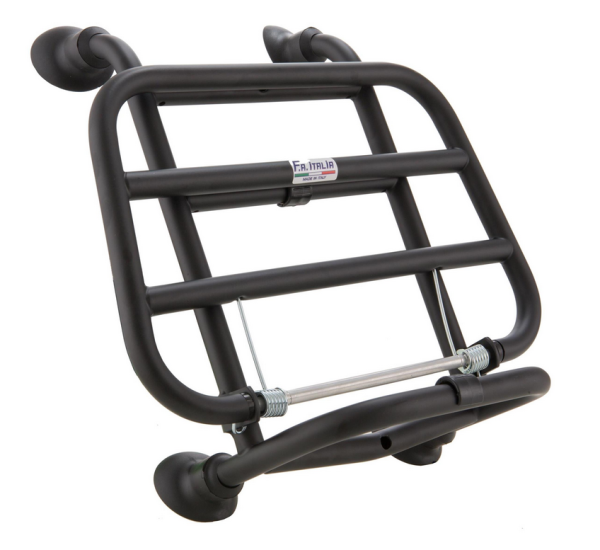 Bagagerek vooraan voor Vespa Primavera /Sprint /Elettrica 50-150ccm, opvouwbaar, matzwart