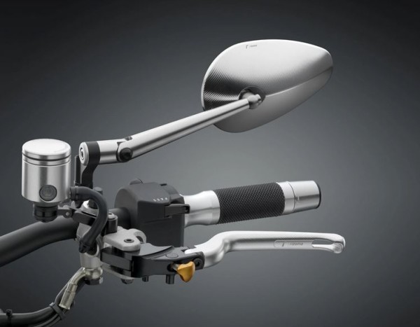 Spiegel RIZOMA "RADIAL RS" links of rechts voor Vespa, zilver geanodiseerd