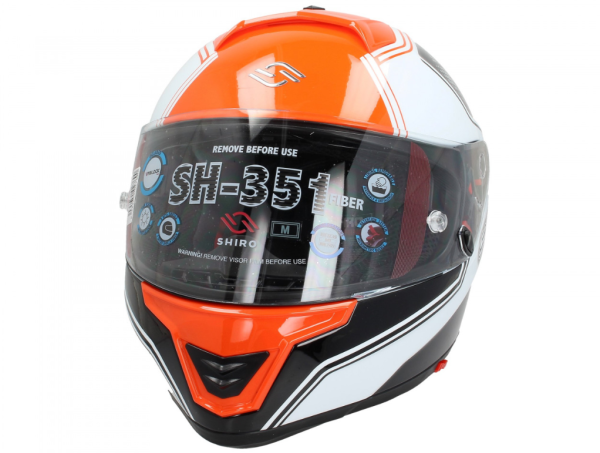 Shiro integraalhelm, SH351, vezel, F4, oranje