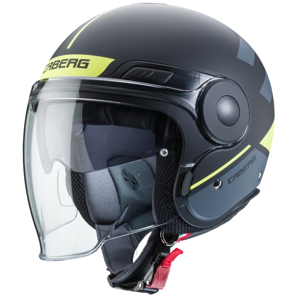 Caberg Helm Uptown Loft, mat zwart/fluogeel antraciet