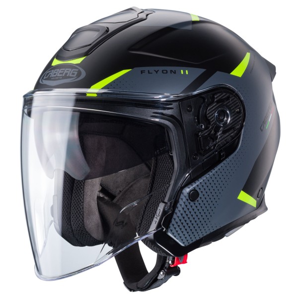 Caberg helm Flyon II Boss mat-zwart/grijs-fluo-geel